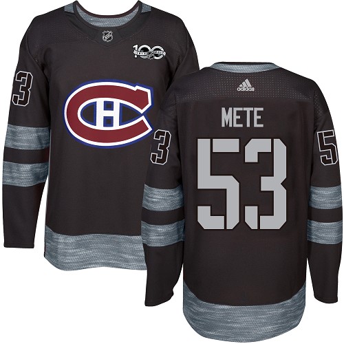 Adidas Canadiens #53 Victor Mete Black 1917-100th Anniversary Stitched NHL Jersey - Click Image to Close